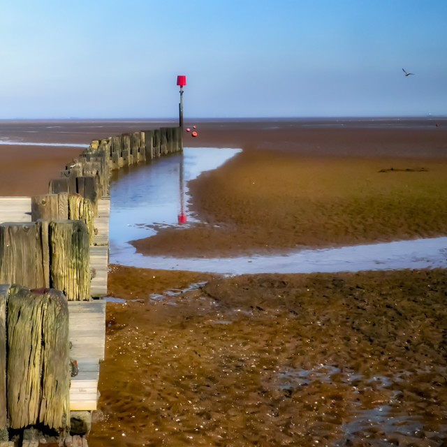 "The beach at Cleethorpes" stock image