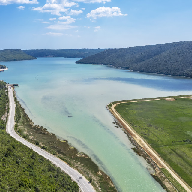 "an aerial view of Rasa bay, Istria, Croatia" stock image