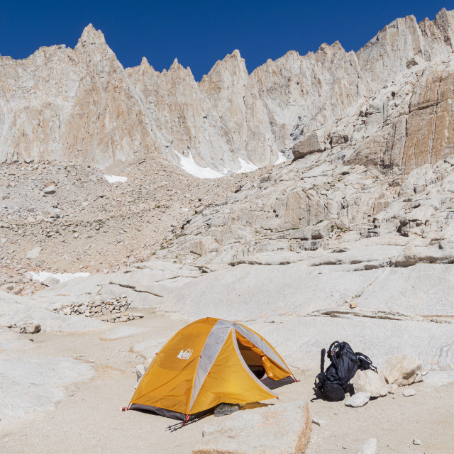 Tent Setup at Trail Camp (High Camp) on Mt. Whitney Trail License