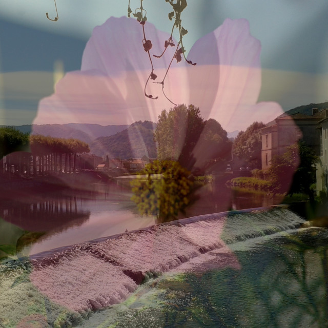 "A rural french town scene" stock image