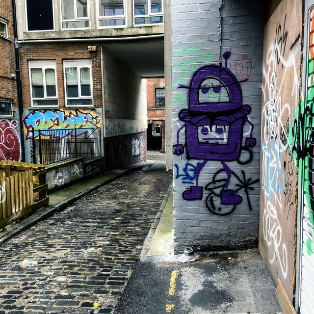 "Robot street art" stock image