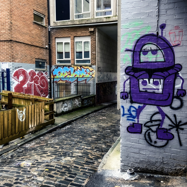 "Robot street art" stock image