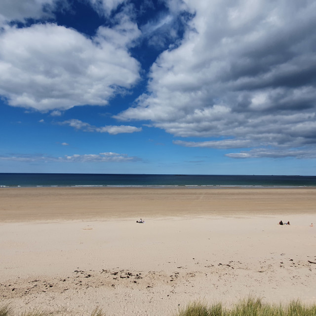 "Bamburgh Beach" stock image