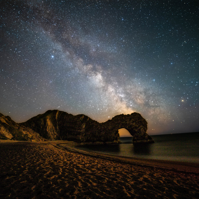 "Milkyway over Durdle Door, Dorset" by Kat Lawman - £20.00 "Milkyway over Durdle Door, Dorset" stock image