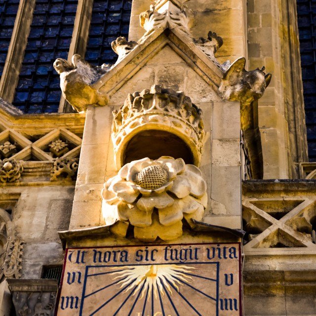Exterior designs of King's College Chapel, Sixteenth Century Sundial License, download or