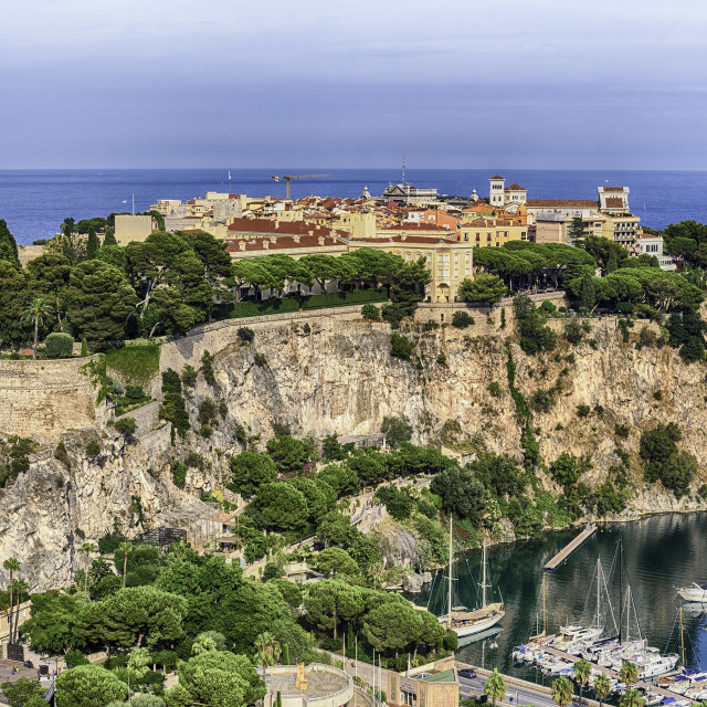 "Panoramic view of Monaco City, Principality of Monaco" stock image