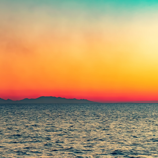 "Fiery Sunset Gradient Over The Ocean - Bantayan, Philippines, Asia" by Lewis Fink - £10.00 "Fiery Sunset Gradient Over The Ocean - Bantayan, Philippines, Asia" stock image