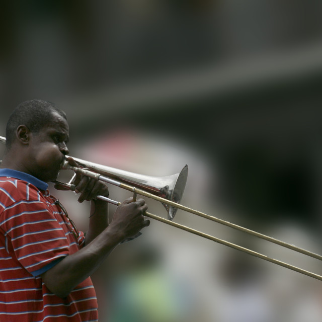"Jazz Street Performer" by Sadiq A Al Qatari - £5.00 "Jazz Street Performer" stock image