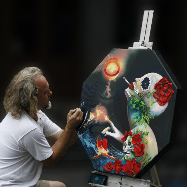 "Street Artist" by Sadiq A Al Qatari - £5.00 "Street Artist" stock image