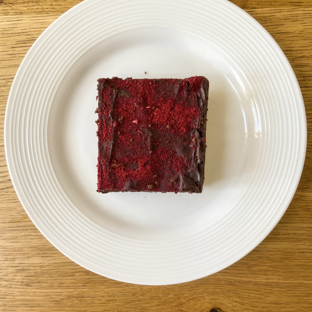 "Raspberry chocolate vegan brownie" stock image