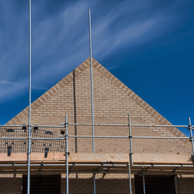 "Gable end under construction" stock image