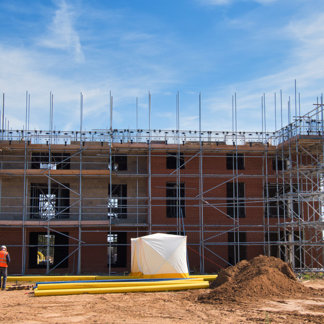 "House under construction" stock image