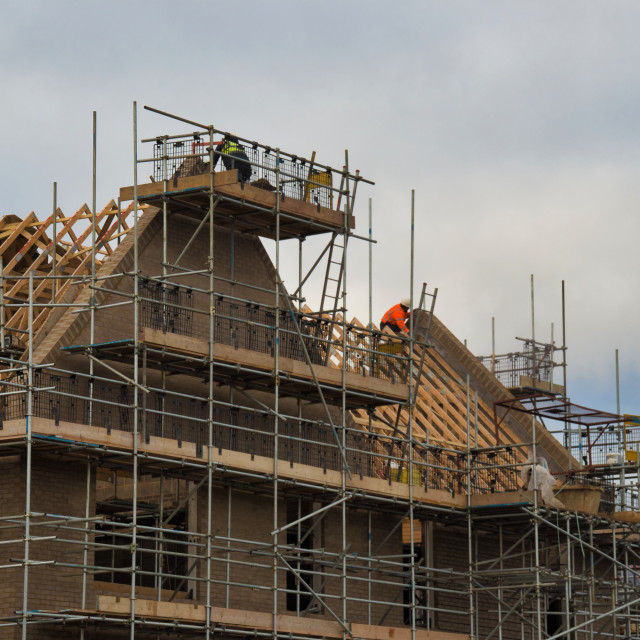 "House under construction" stock image