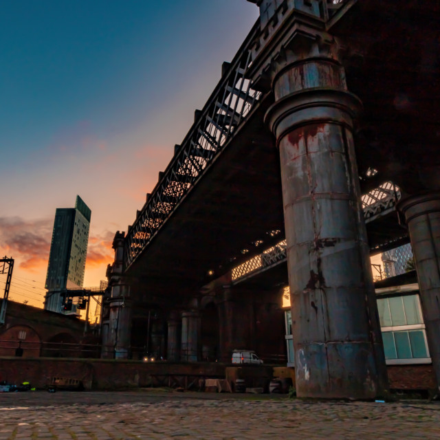 "Sunrise In Castlefield With The Beetham Tower - Manchester, UK" by Lewis Fink - £10.00 "Sunrise In Castlefield With The Beetham Tower - Manchester, UK" stock image
