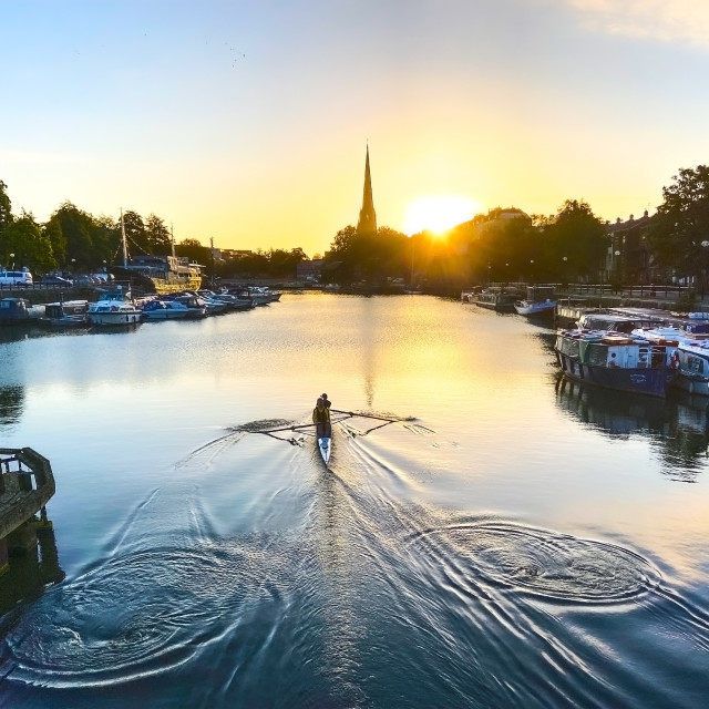 "Early morning row" stock image