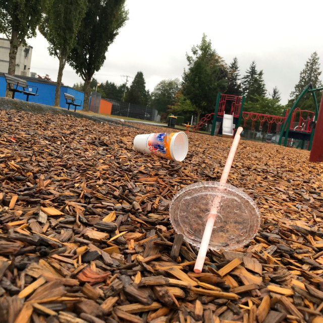 "Litter on the playground" stock image