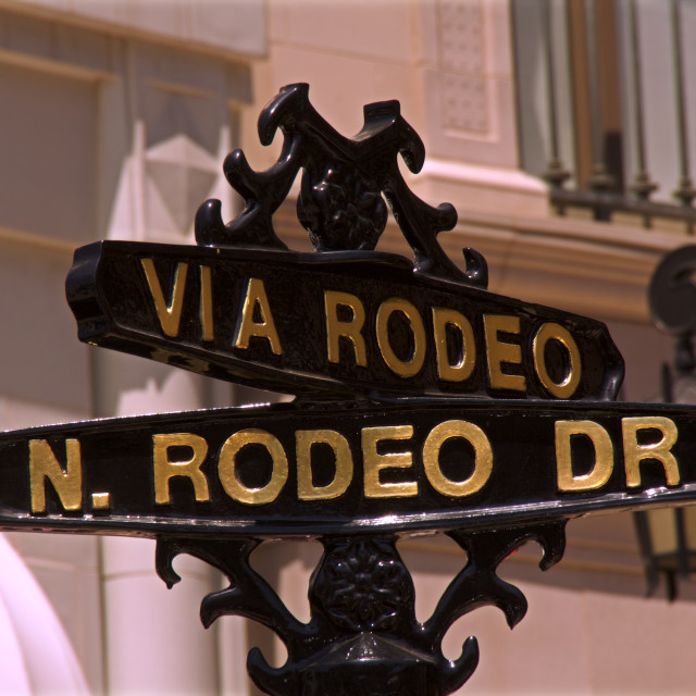 Vintage Rodeo Drive sign in Beverly Hills - License, download or print for  £12.40, Photos