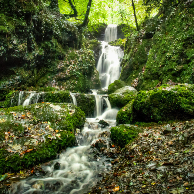 "Waterfall, Cornwall." stock image