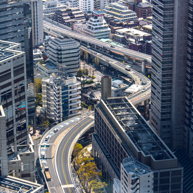 "Raised Expressway Winding Through Shinjuku Tokyo" by Justin Mueller - £10.00 "Raised Expressway Winding Through Shinjuku Tokyo" stock image