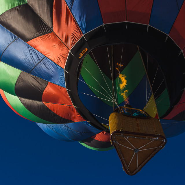 "Hot Air Ballon from Below" by Justin Mueller - £10.00 "Hot Air Ballon from Below" stock image