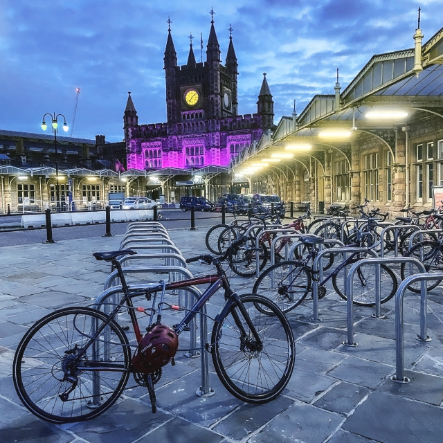 "New dawn, new day at Temple Meads railway station" stock image