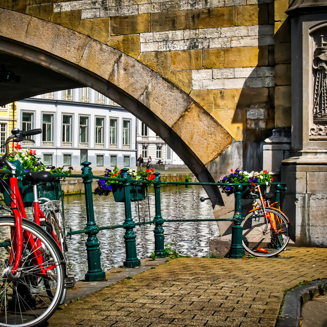 "Bycicles, Ghent." stock image