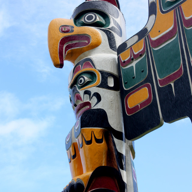 "A totem pole at the Museum of Campbell River, British Columbia" by Julian Worker - £10.00 "A totem pole at the Museum of Campbell River, British Columbia" stock image