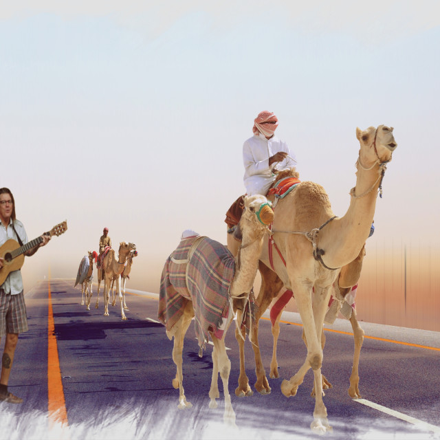 "Music On The Road Of Arabia" by Sadiq A Al Qatari - £10.00 "Music On The Road Of Arabia" stock image