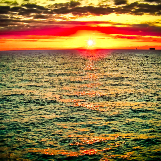 "Sunrise at sea" stock image
