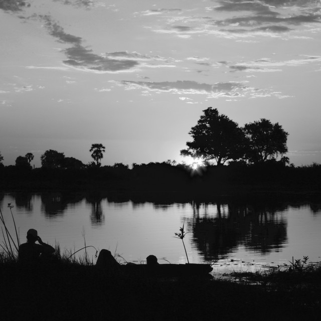 "Sunset at Okavango Delta" stock image