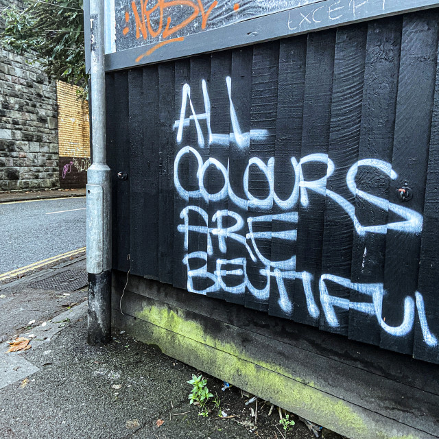 "All colours are beautiful" stock image