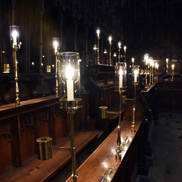 "Candlelit Service" by Len Howell - $18.30 "Candlelit Service" stock image
