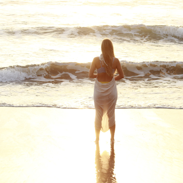 "Woman on the beach" stock image