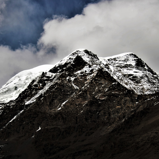 "Snow-Covered Peaks, Tibetan wilderness" stock image
