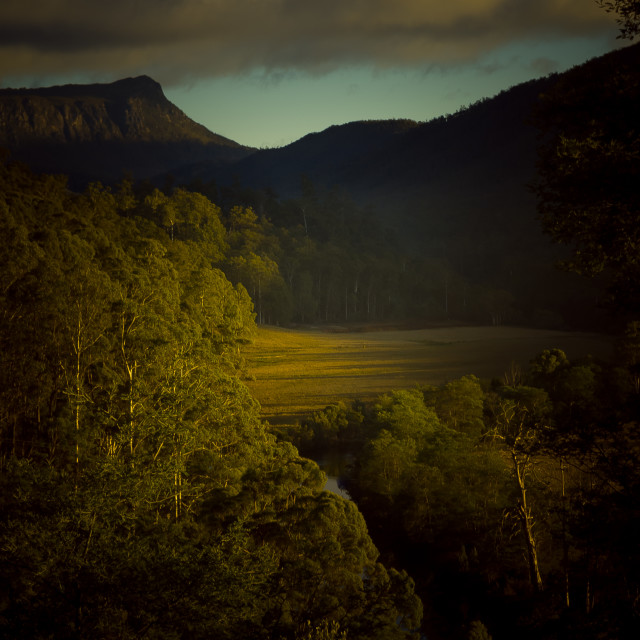 "Mersey Valley scene" stock image