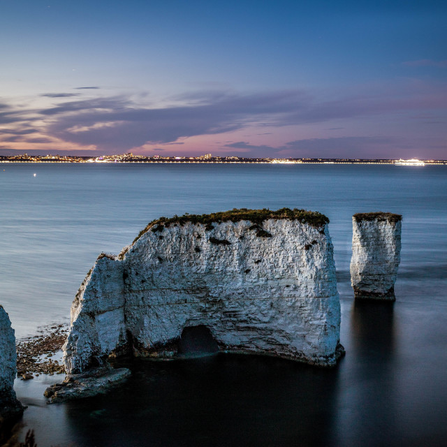 "Old Harry Rocks at Dusk" by Kat Lawman - $37.04 "Old Harry Rocks at Dusk" stock image