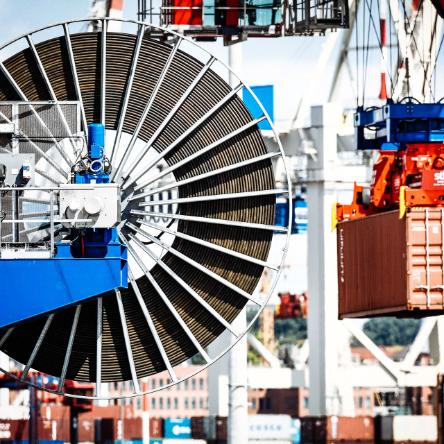 "Container Terminal in the Port of Hamburg" stock image