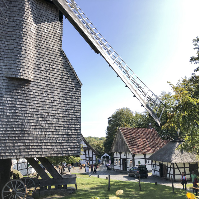 "windmill in Bielefeld Farmhouse Museum" stock image