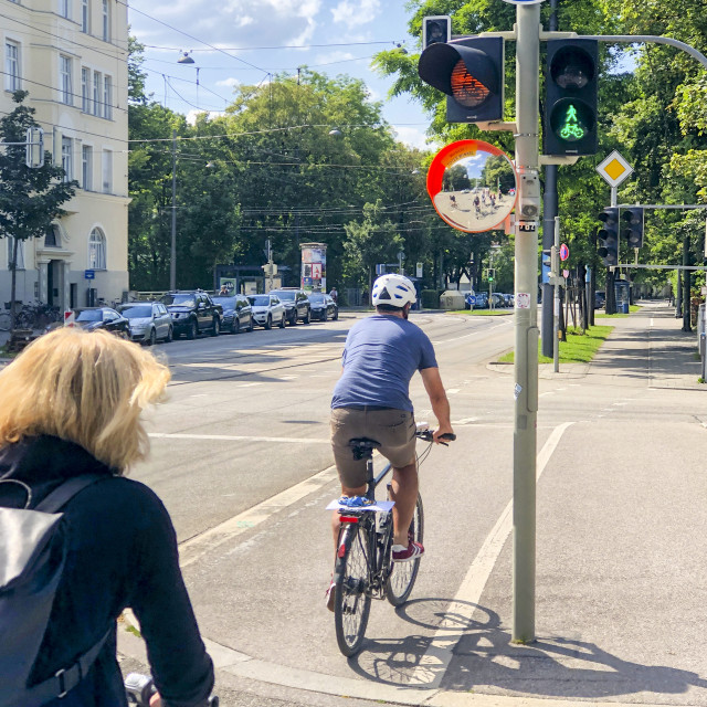 "Protection Mirror on a Bike Lane" stock image