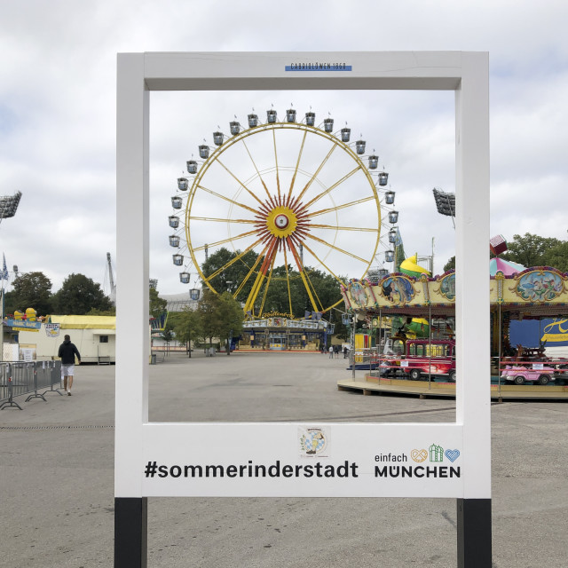 "little fairground in Olympiapark Munich" stock image