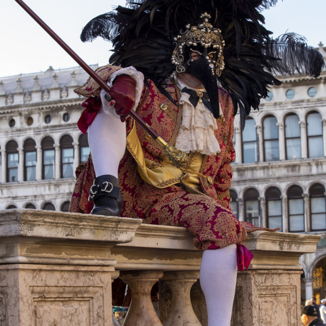 "Venetian costume with plague doctor mask, Venice Carnival" by Bobb Strongman - £20.00 "Venetian costume with plague doctor mask, Venice Carnival" stock image