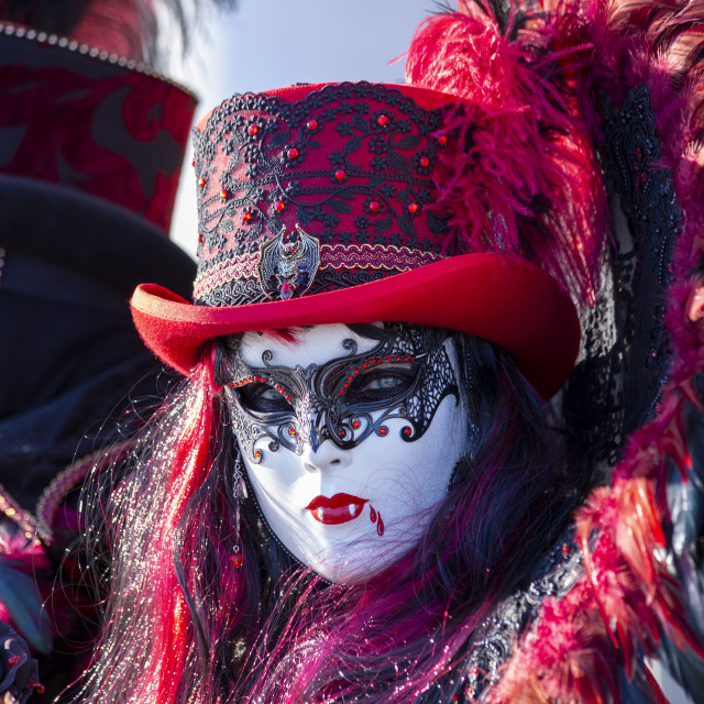 "Gothic Vampire Mask at Venice Carnival" by Bobb Strongman - £20.00 "Gothic Vampire Mask at Venice Carnival" stock image