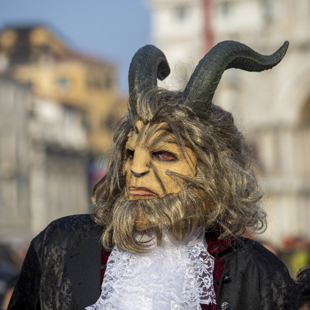 "Beast Costume at Venice Carnival" by Bobb Strongman - £20.00 "Beast Costume at Venice Carnival" stock image