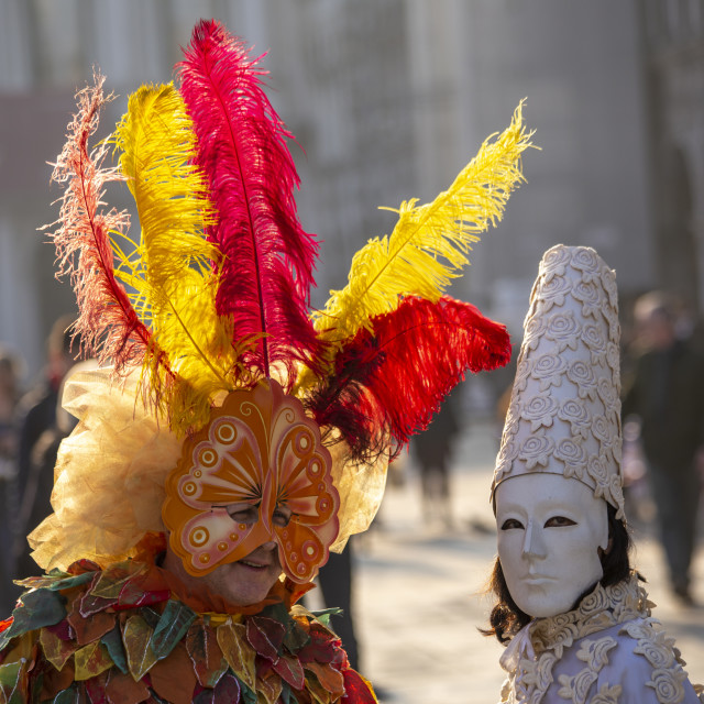 "Commedia dell'Arte Costumes at Venice Carnival" by Bobb Strongman - £20.00 "Commedia dell'Arte Costumes at Venice Carnival" stock image