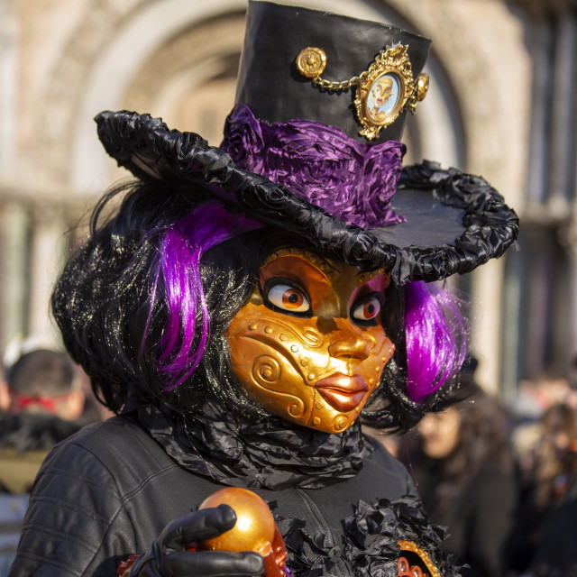 "Witch Costume at Venice Carnival" by Bobb Strongman - £20.00 "Witch Costume at Venice Carnival" stock image