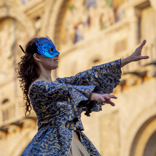 "San Marco Dancer at Venice Carnival" by Bobb Strongman - £20.00 "San Marco Dancer at Venice Carnival" stock image