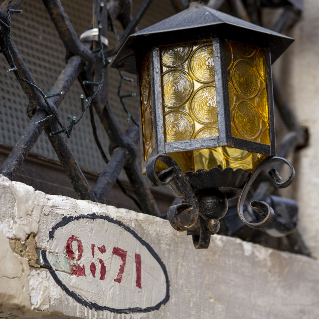 "Venice Street Lantern" by Bobb Strongman - £20.00 "Venice Street Lantern" stock image