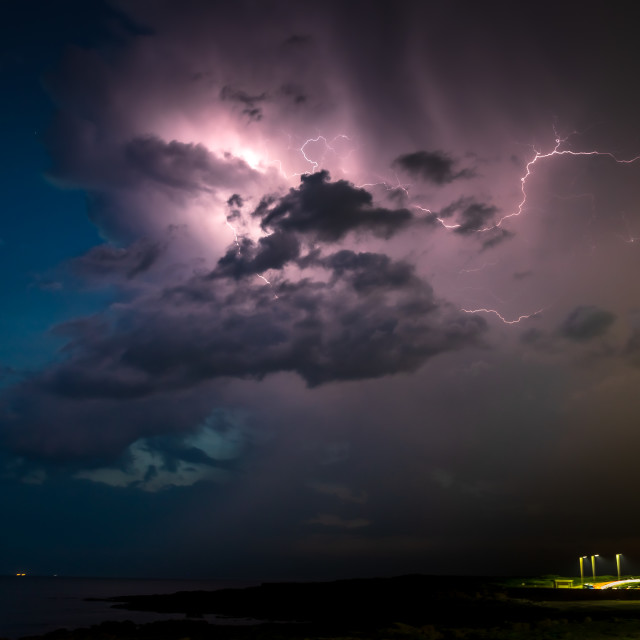 "Lightning Porthcawl Seafront" stock image