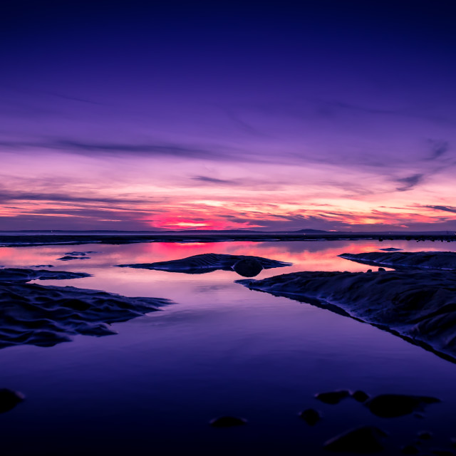 "Moody Sunset on Sker" stock image