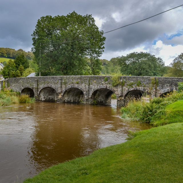 "Beautiful Bridge Over A River On Exmoor" stock image